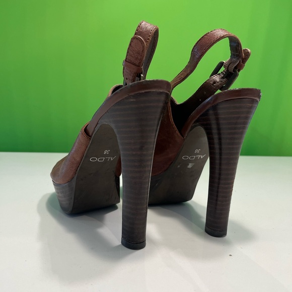 Summer platform open toe leather heels - Picture 2 of 5